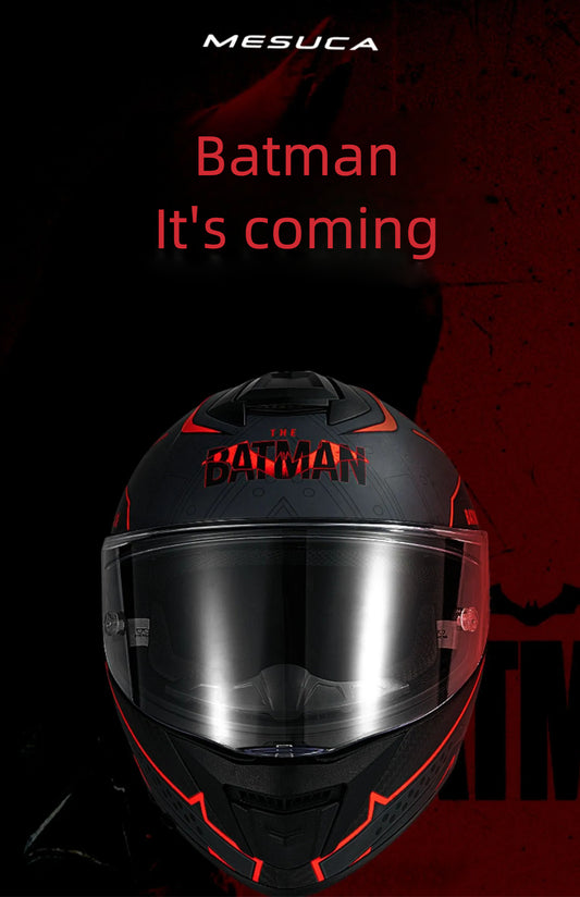 Mesuca DC co-branded Batman carbon fiber night Light helmet