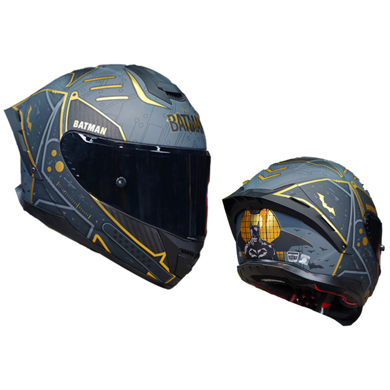 Mesuca DC co-branded Batman carbon fiber night Light helmet